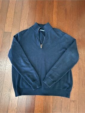 Brandy Melville Navy Blue Ribbed Quarter Zip
Knit Sweater Oversized unisex